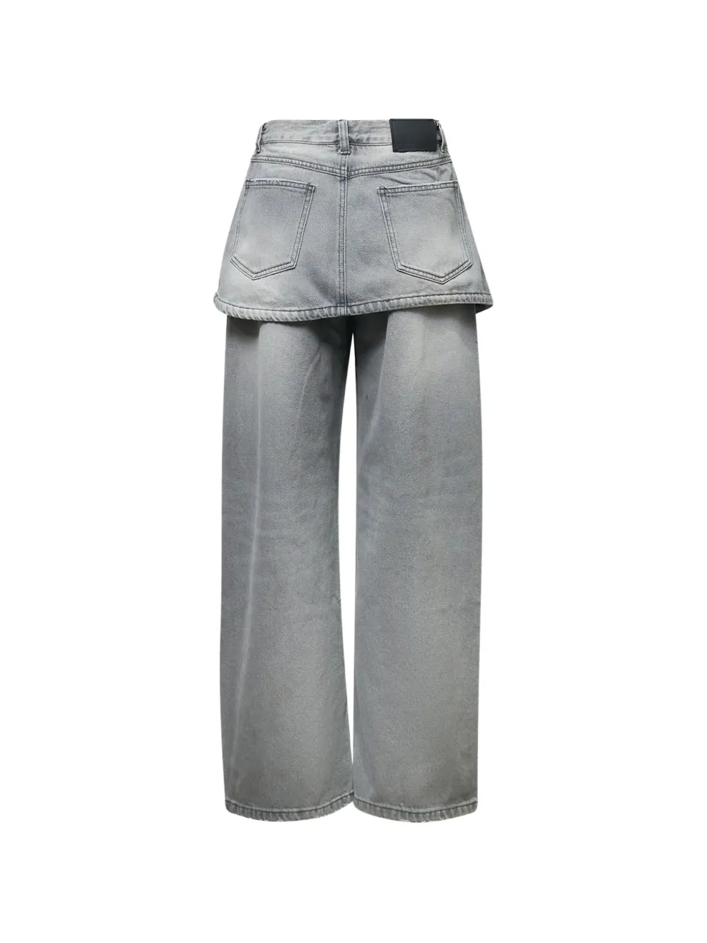  Ych Layered Skirt Jeans - Grey 