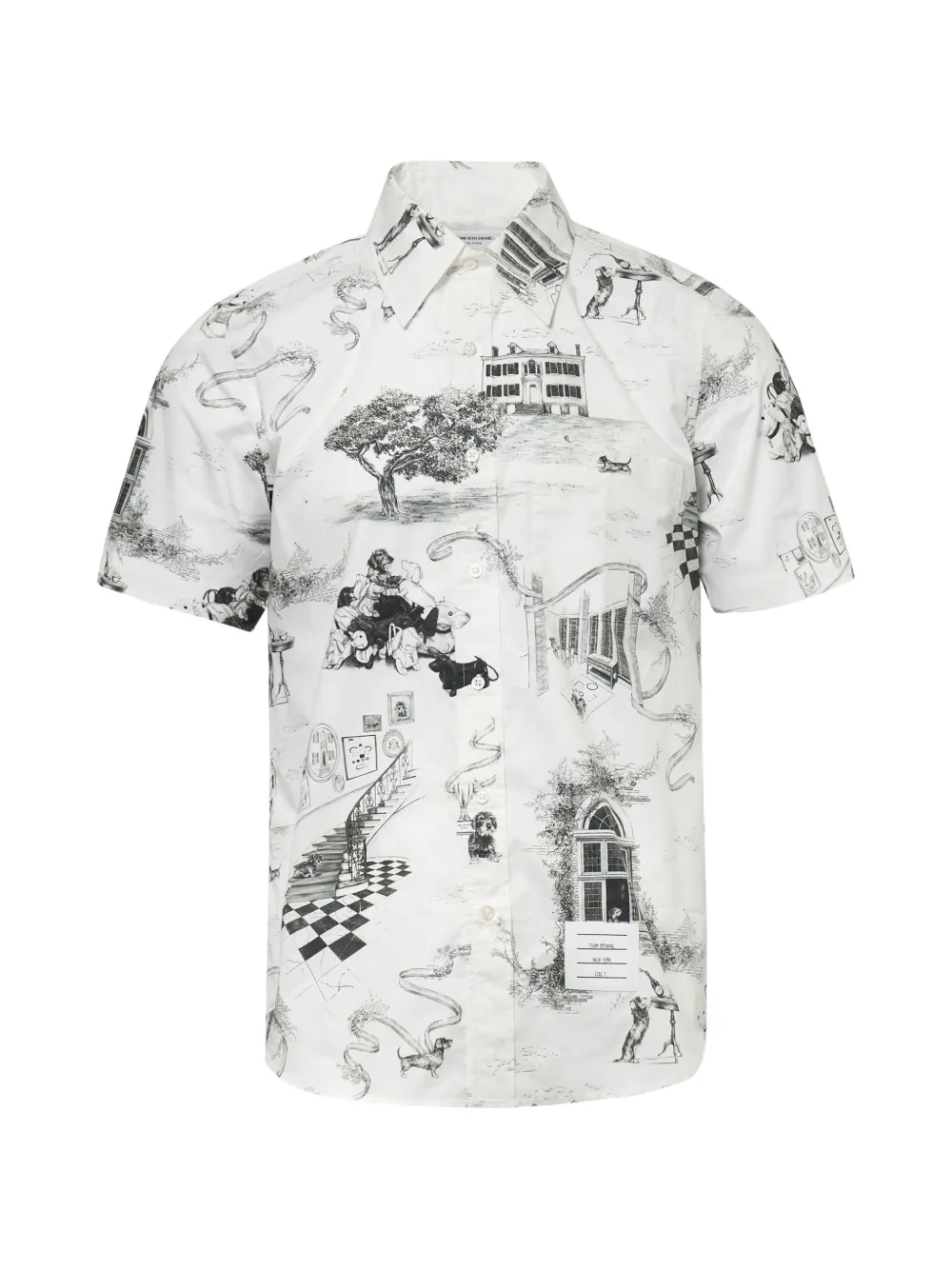 Thom Browne straight-fit print shirt - White
