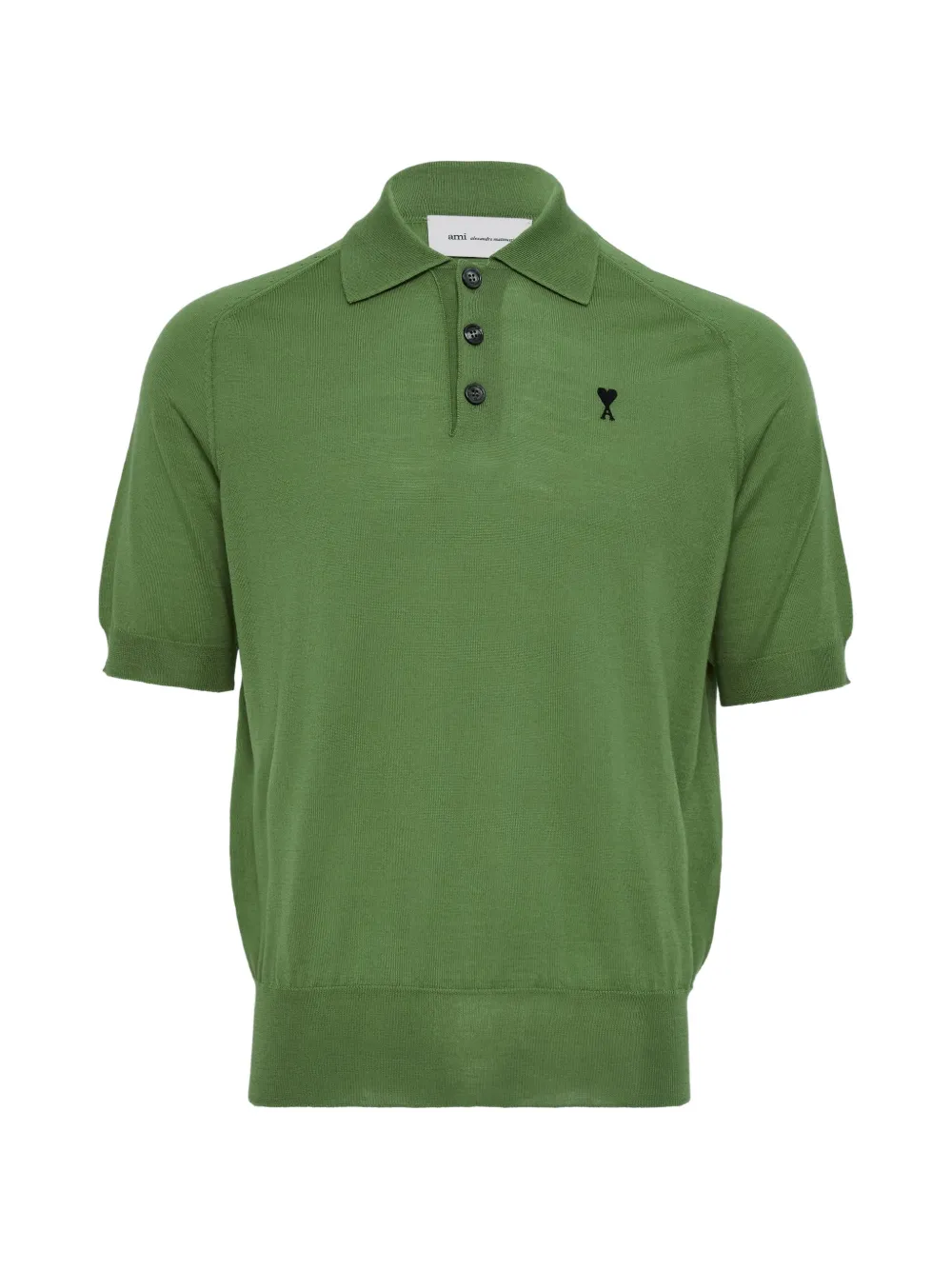 AMI Paris logo-embroidered polo shirt - Verde