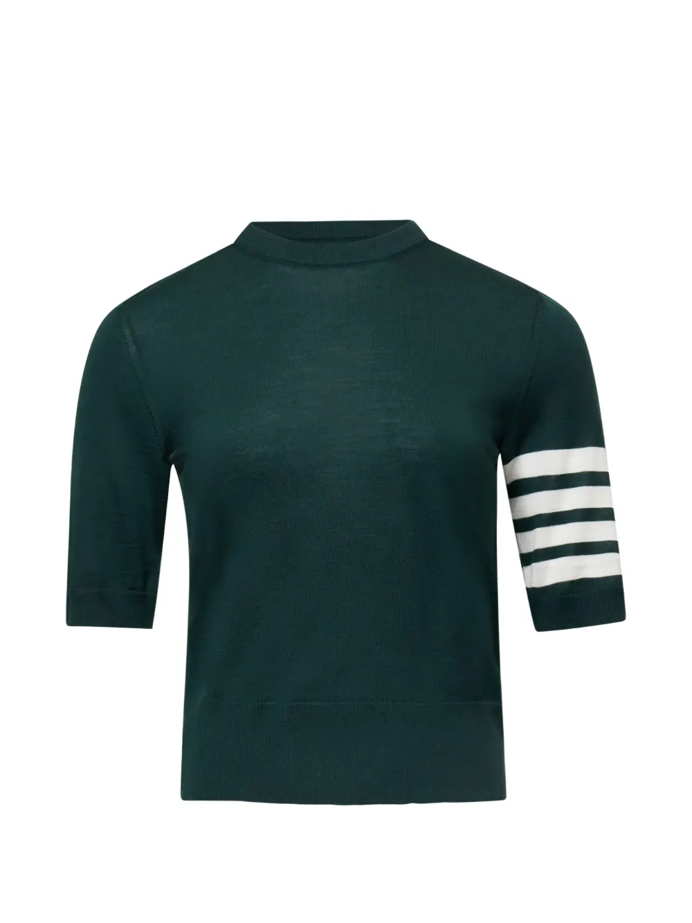 Thom Browne striped sleeve tee top - Verde