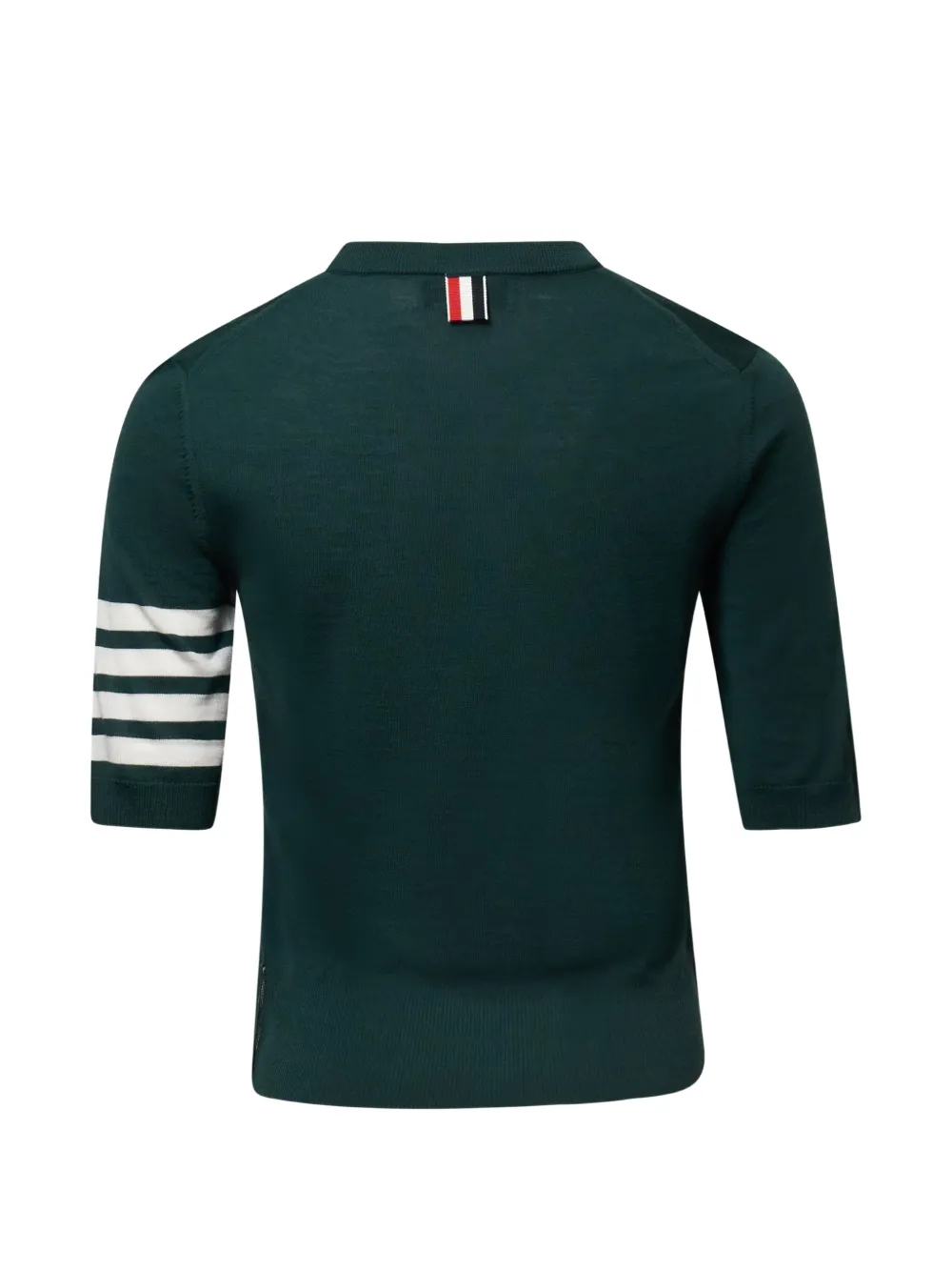  Thom Browne Striped Sleeve Tee Top - Green 