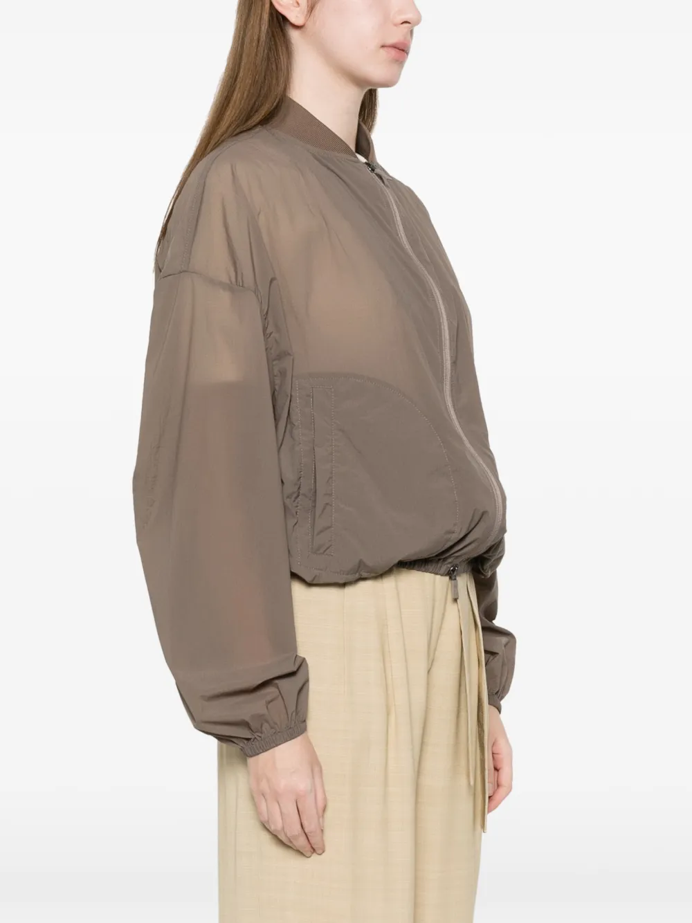 Herno Zip Fastening Bomber Jacket - Brown 