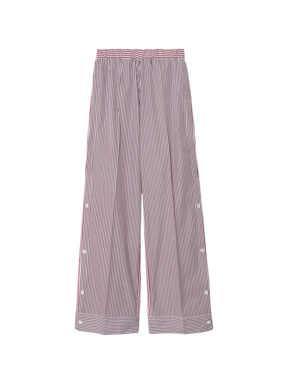 Undercover Side-buttons Striped Trousers In Pink