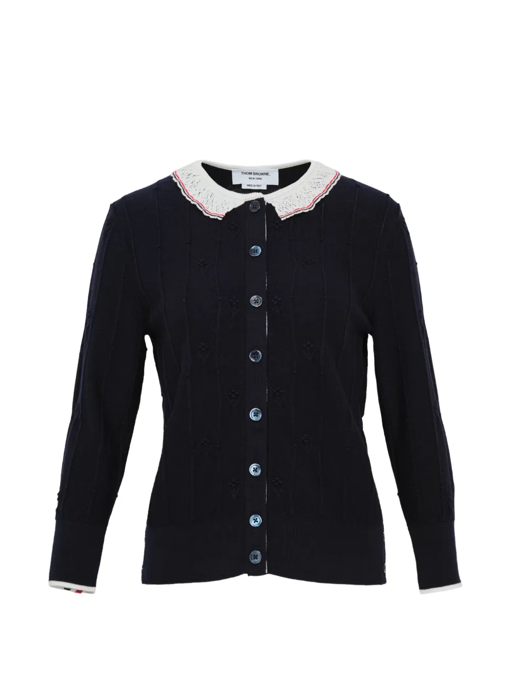 Thom Browne bobble stitch sleeve knit cardigan - Blu