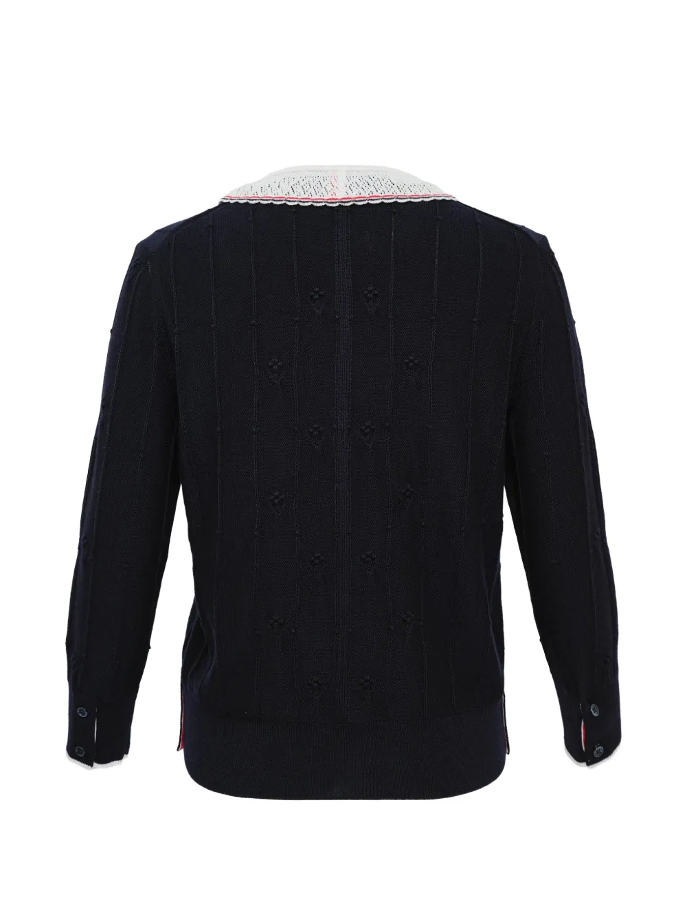  Thom Browne Bobble Stitch Sleeve Knit Cardigan - Blue 