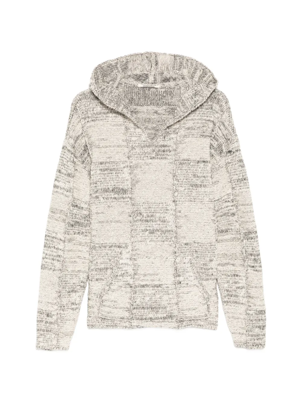 Auralee Patchwork Cotton and Linen-Blend Hoodie - Toni neutri