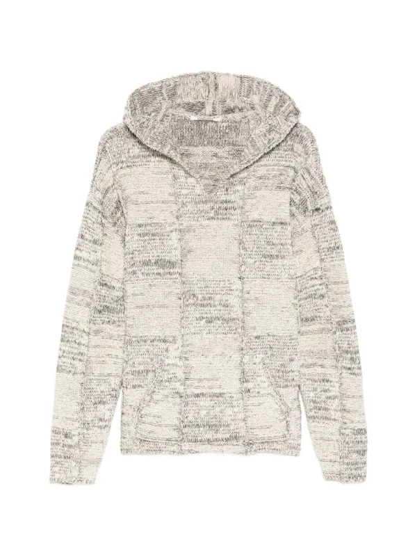 Auralee Patchwork Cotton and Linen-blend Hoodie in Neutrals