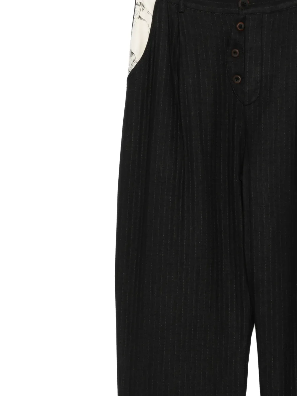  Gg In Red Pinstripe Trousers - Black 