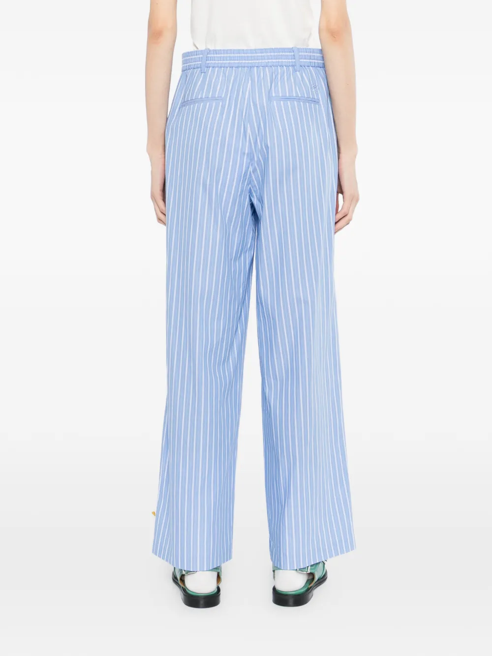 Karl Lagerfeld Gestreepte plooibroek Blauw