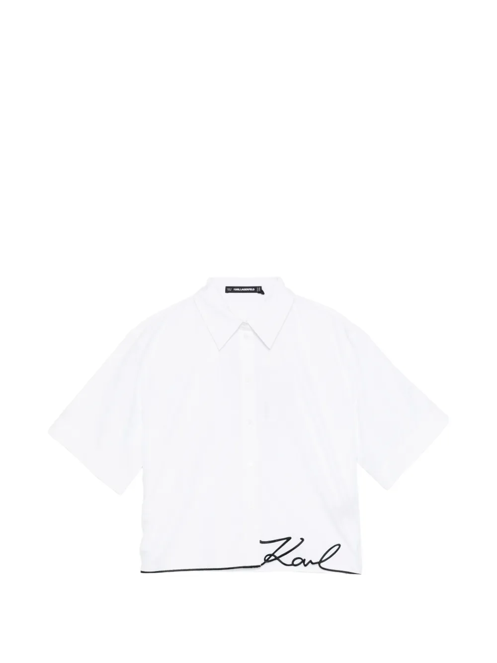 Karl Lagerfeld signature-hem shirt - Bianco
