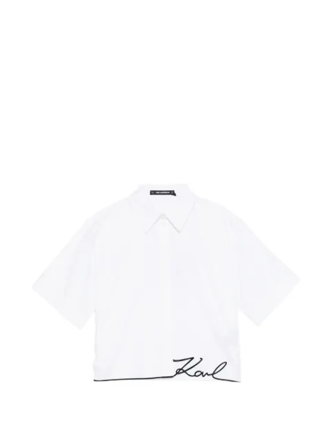 Karl Lagerfeld playera con firma en el dobladillo