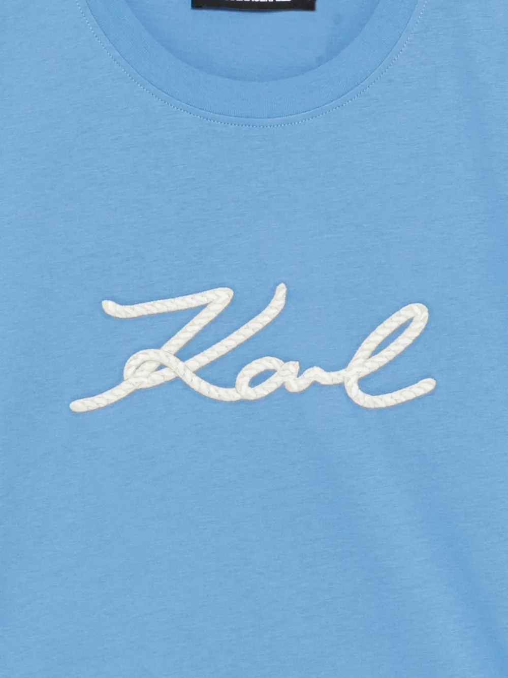 Karl Lagerfeld T-shirt met logo van touw Blauw