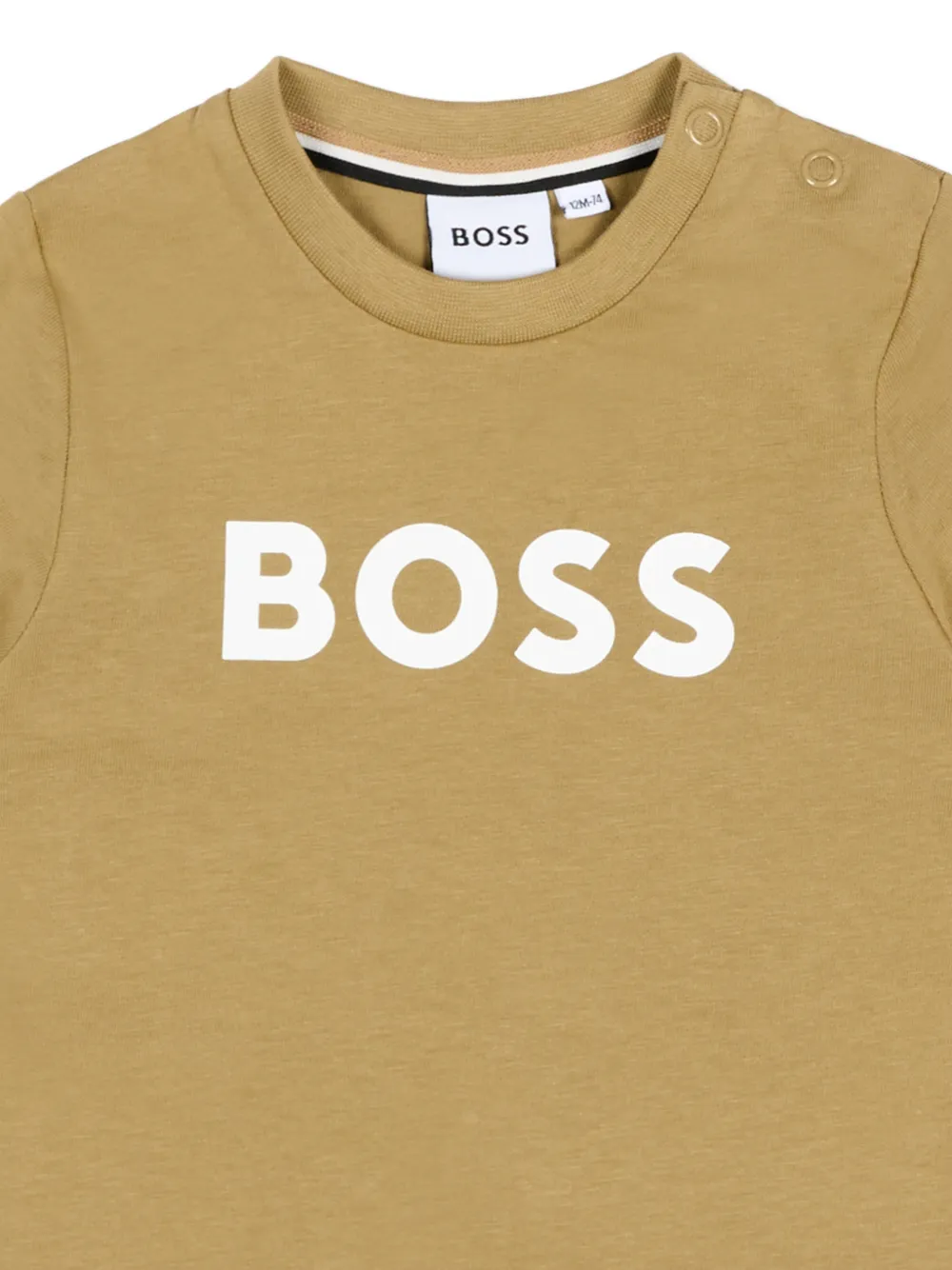 BOSS Kidswear Katoenen T-shirt Beige