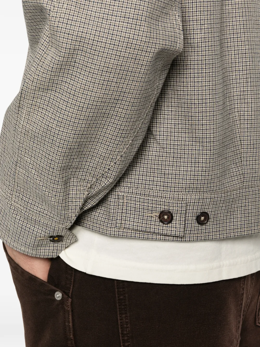Universal Works Lucas jack met rits en lange mouwen Beige