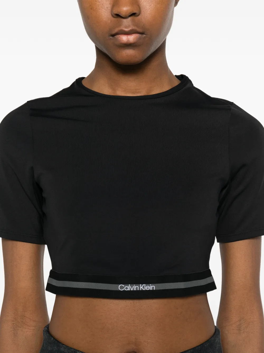 Calvin Klein Cropped T-shirt Zwart
