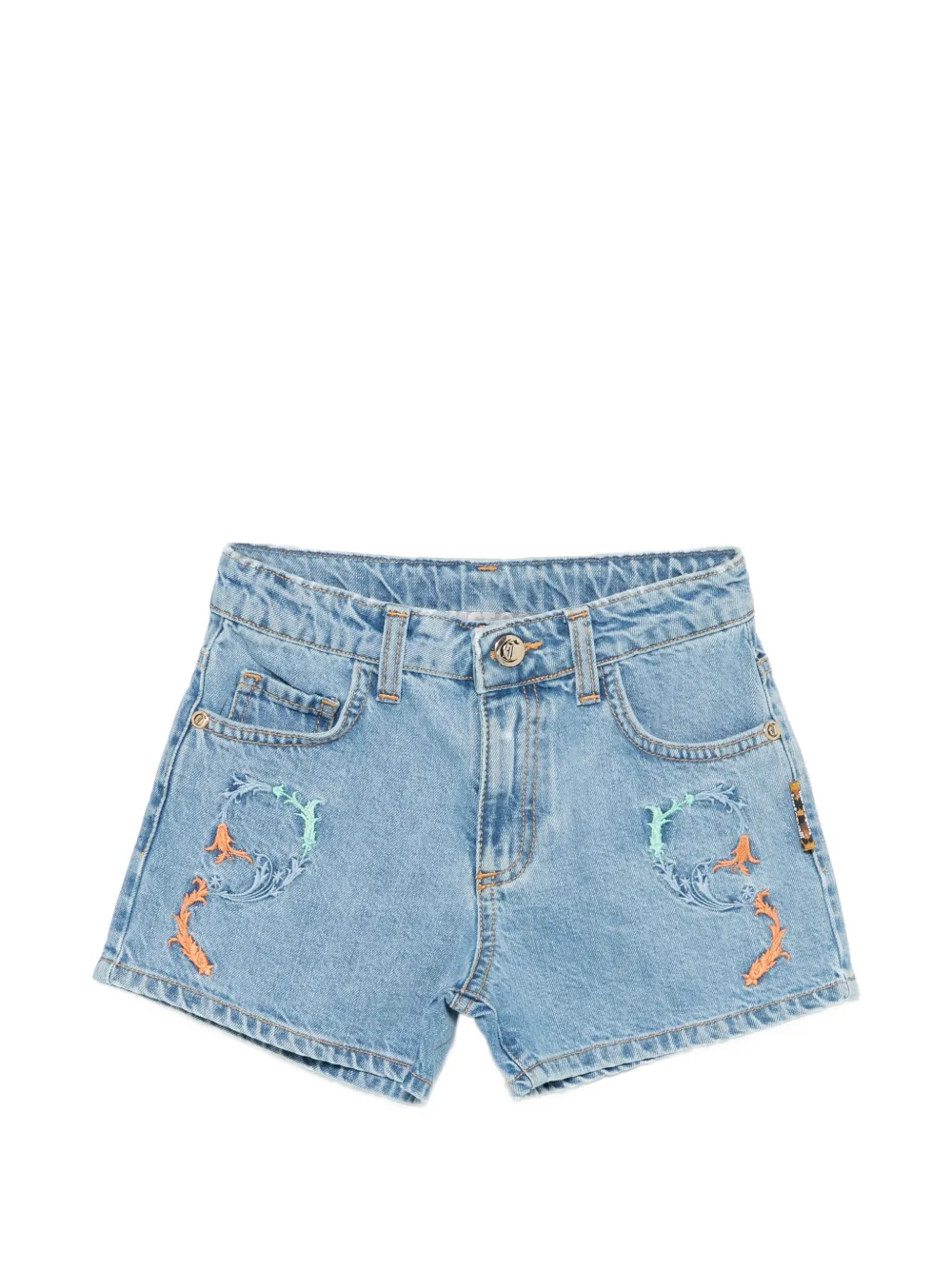 Just Cavalli embroidered denim shorts - Blu