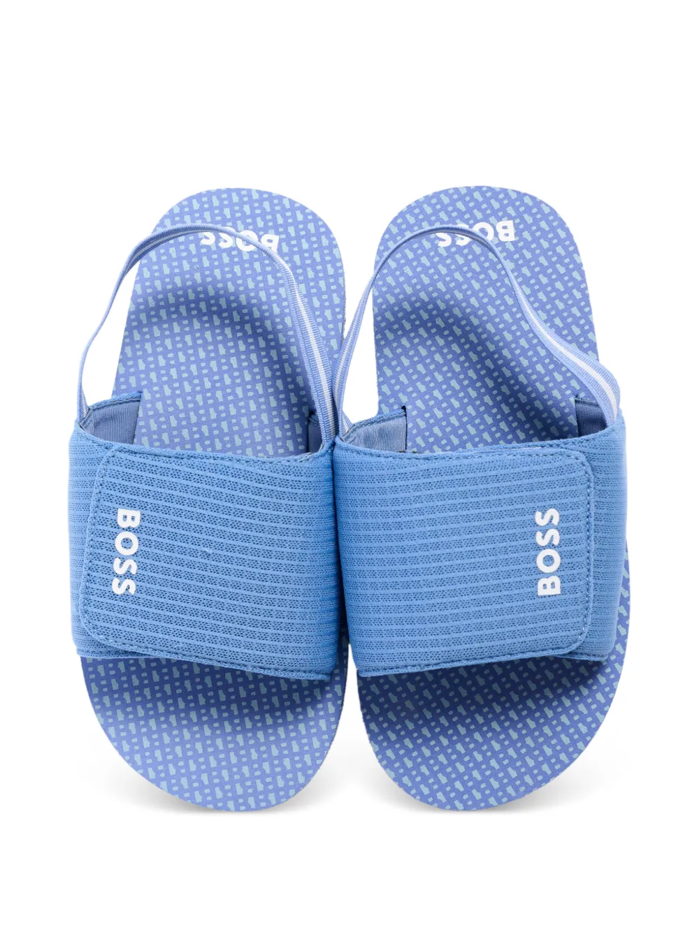 BOSS Kidswear logo-detail strap sandals Blauw