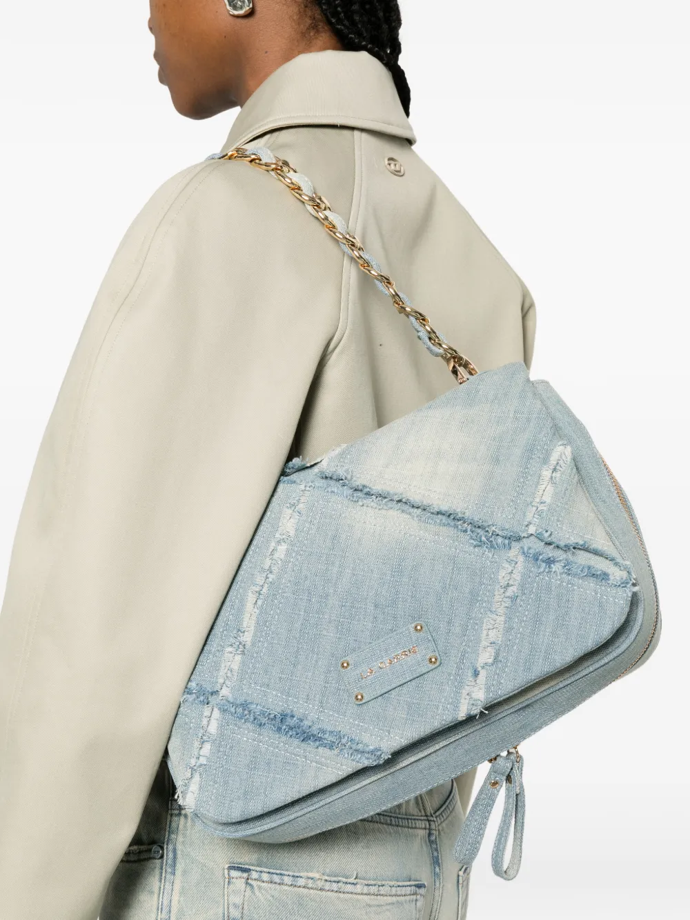  La Carrie Tassel Patchwork Cross Body Bag - Blue 