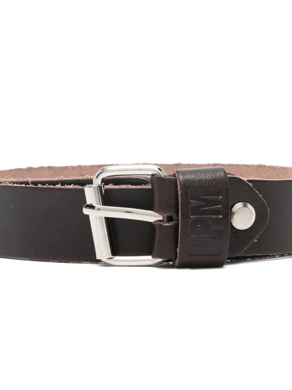  Paolo Pecora Kids Embossed Leather Belt - Brown 