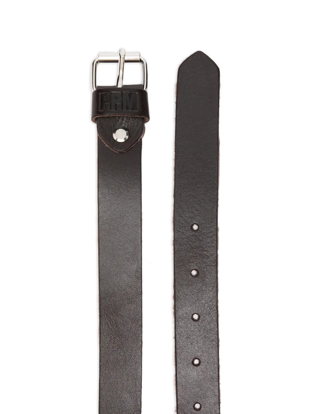 Paolo Pecora Kids Embossed Leather Belt - Brown 
