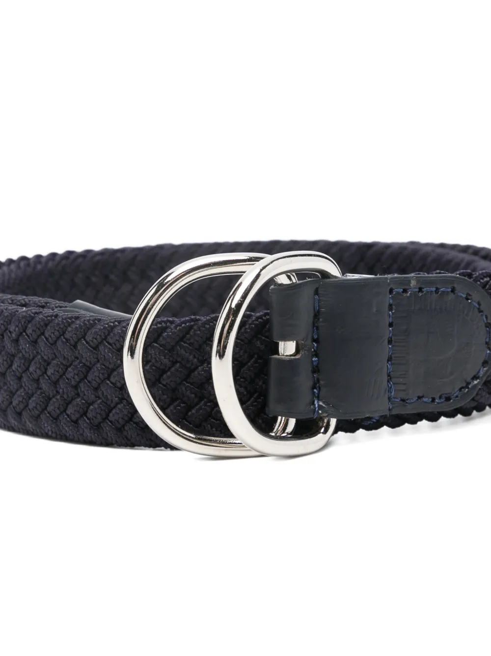  Paolo Pecora Kids Woven Leather Belt - Blue 