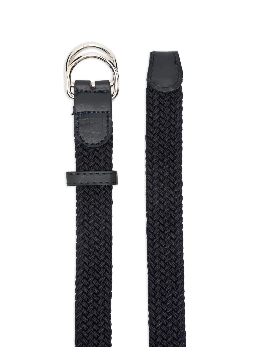 Paolo Pecora Kids Woven Leather Belt - Blue 