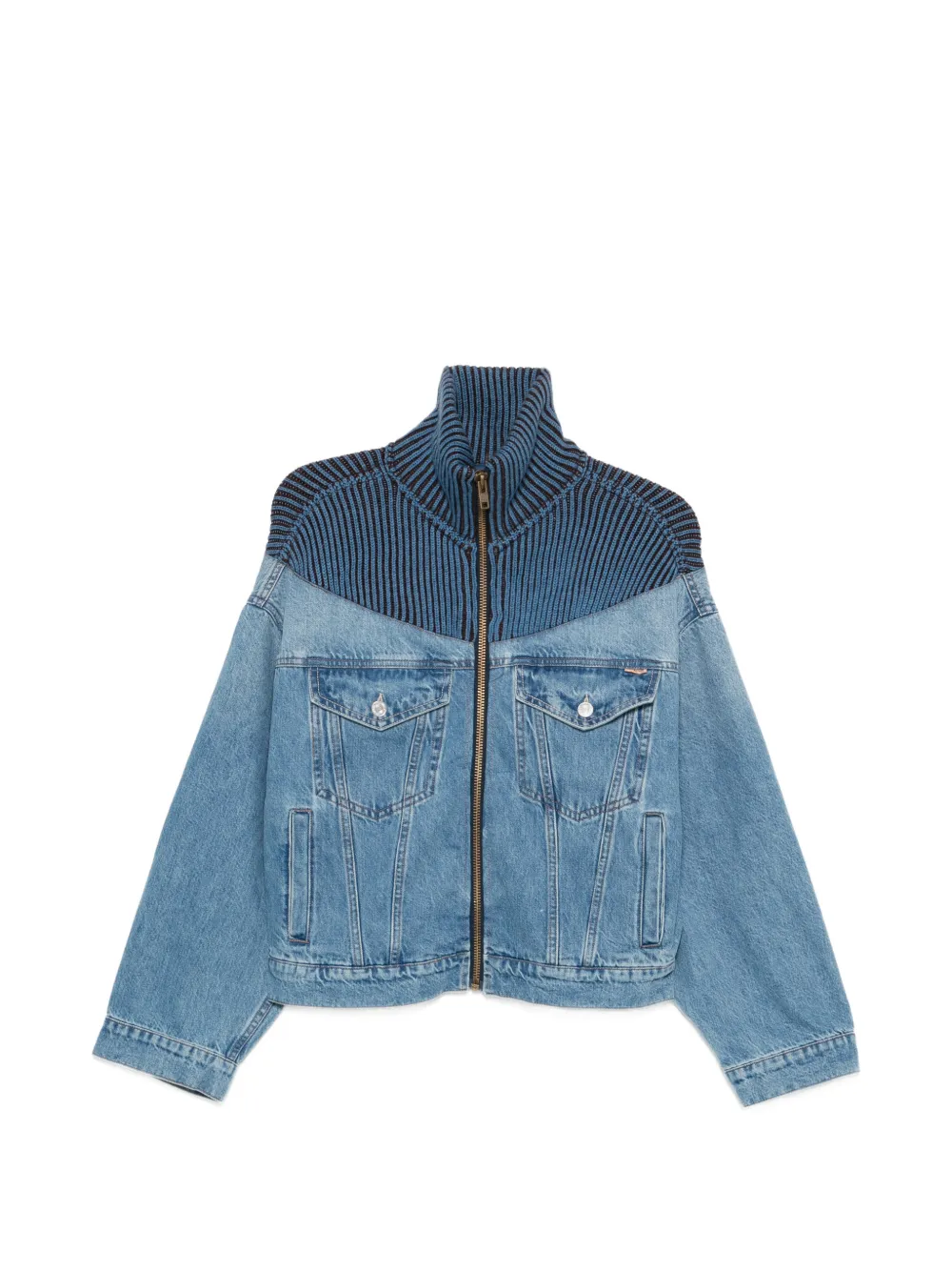 MOTHER zip striped jacket - Blu