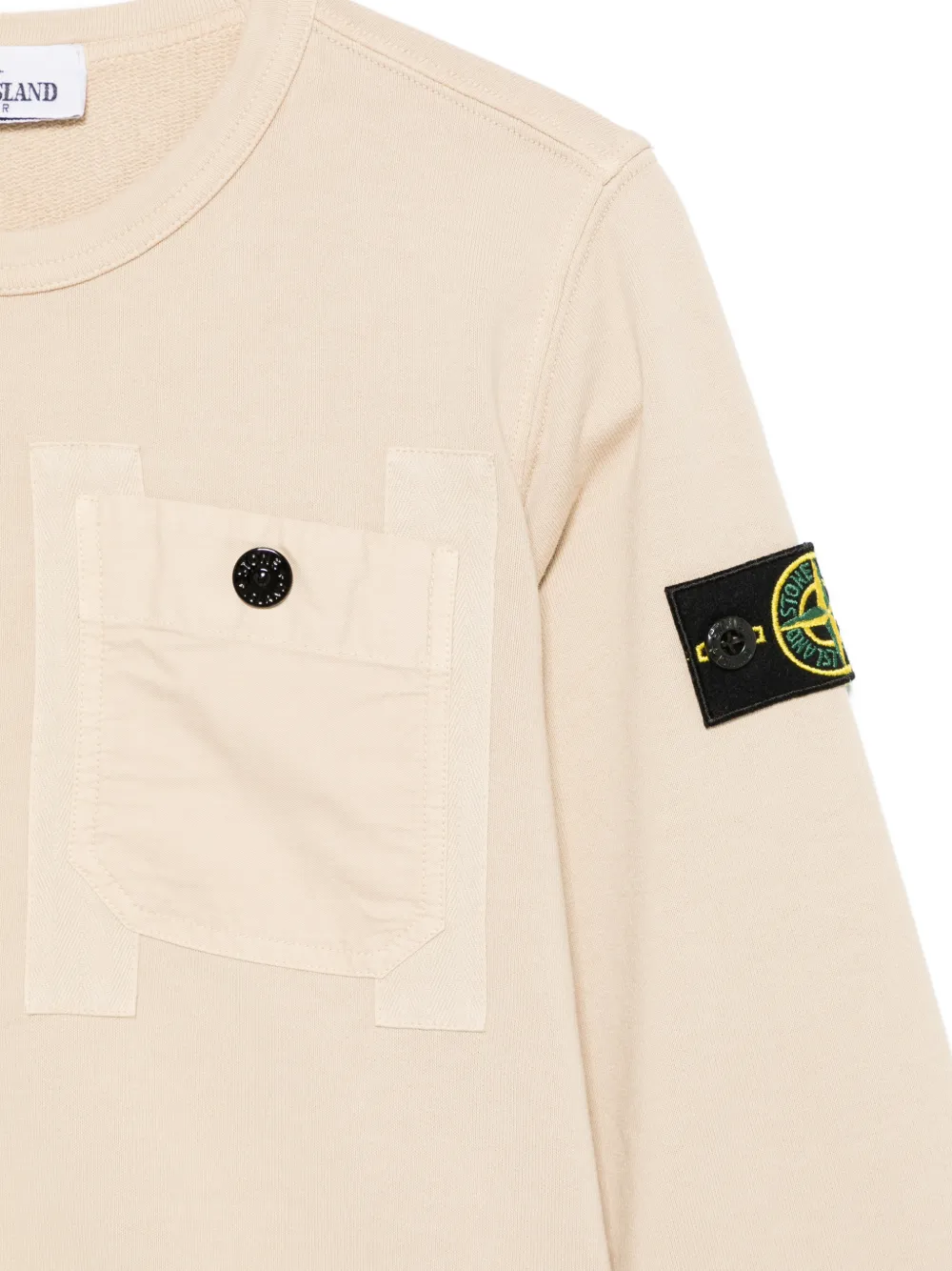 Stone Island Junior Sweater met Compass-logopatch Beige