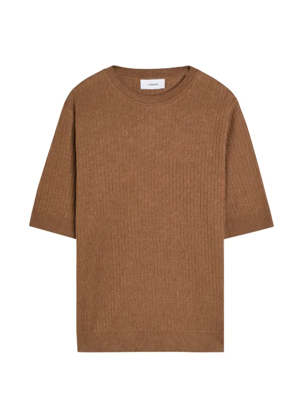 Lardini Crew-neck T-shirt in Brown