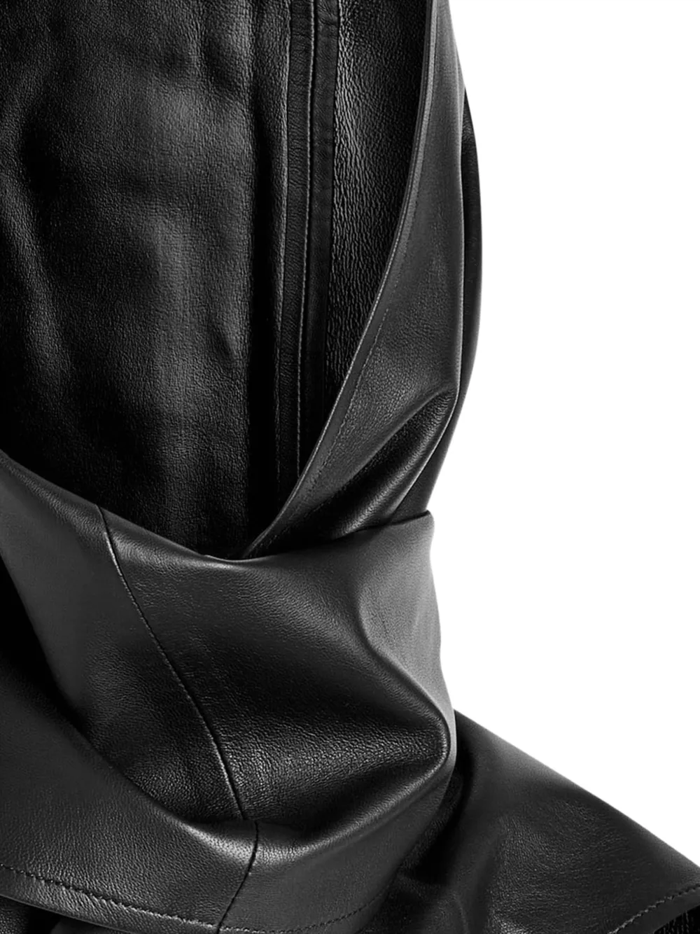  Nour Hammour Leather Balaclava - Black 