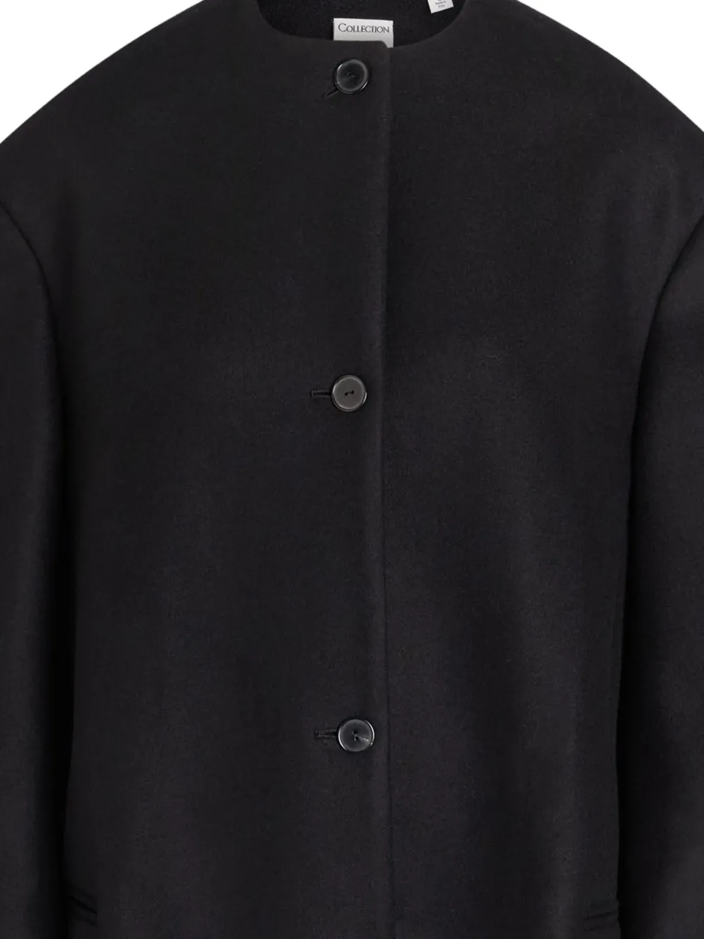  Calvin Klein Button Coat - Black 