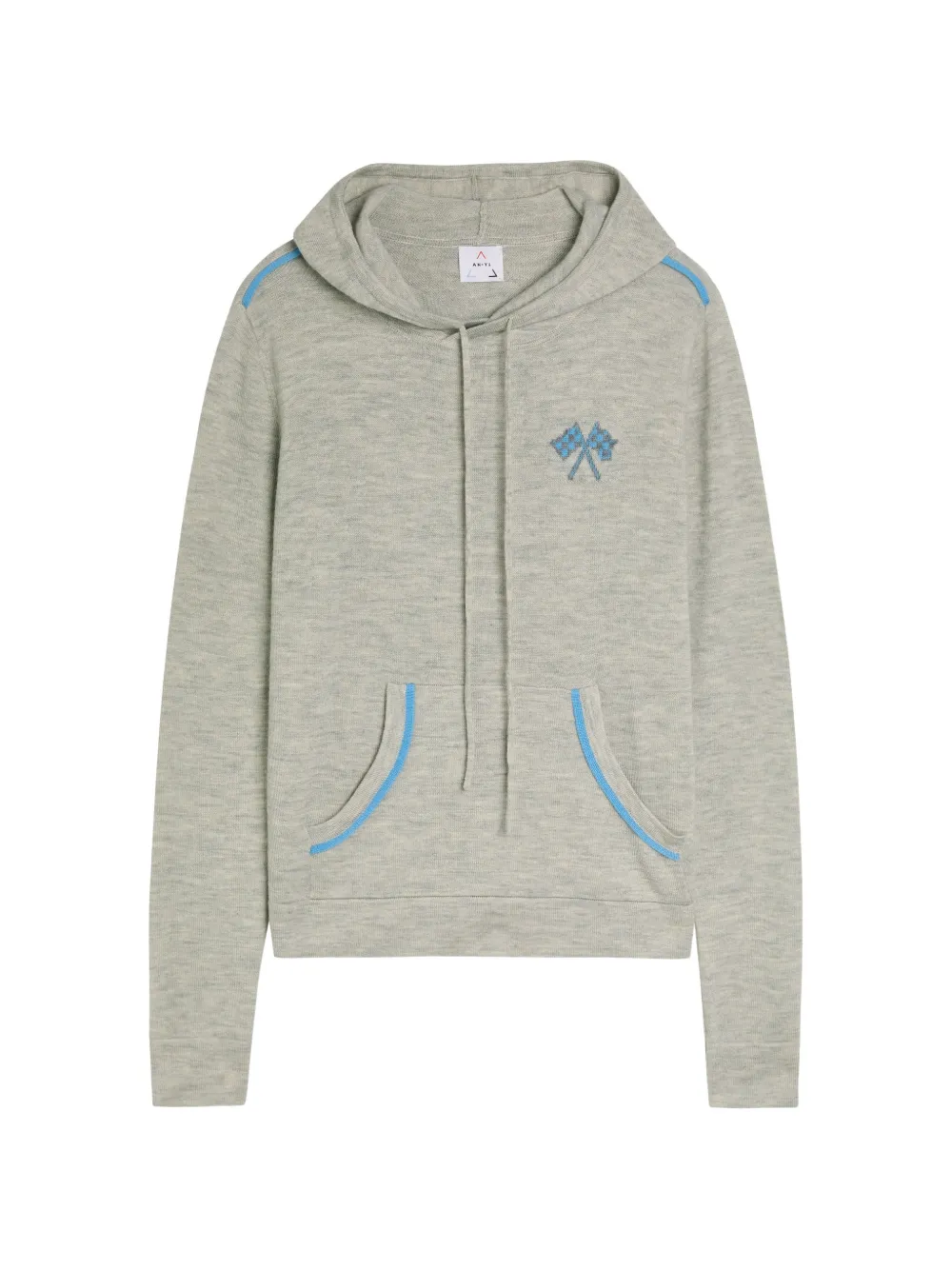 AN-Y1 embroidered hood sweater - Grigio