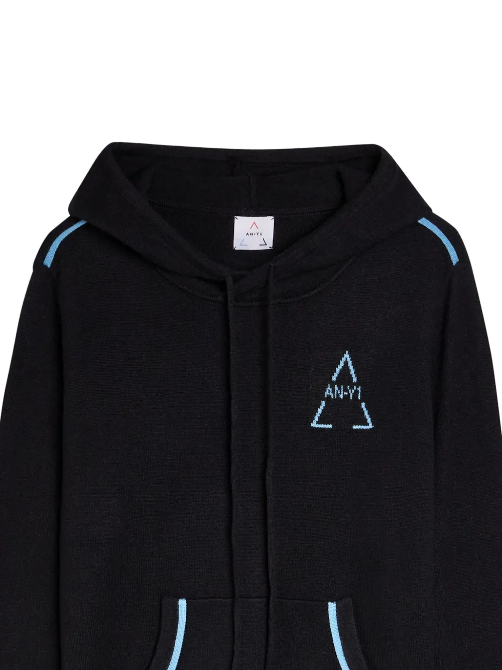 An-y1 Kangaroo-pocket Hoodie - Black 