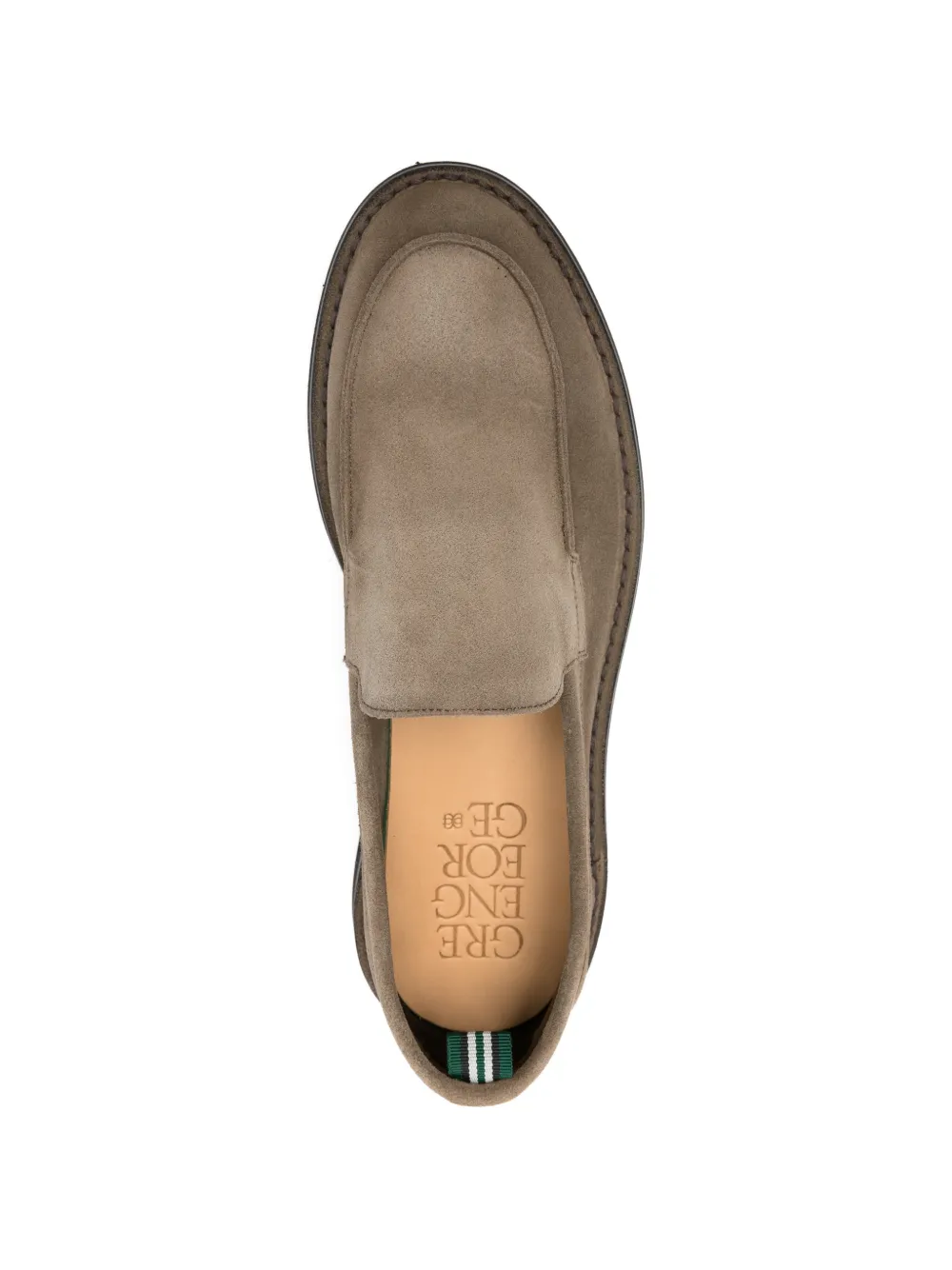 Green George Leren loafers Groen