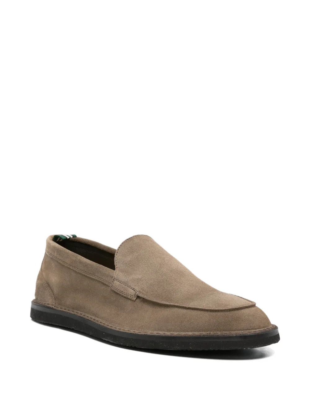 Green George Leren loafers Groen