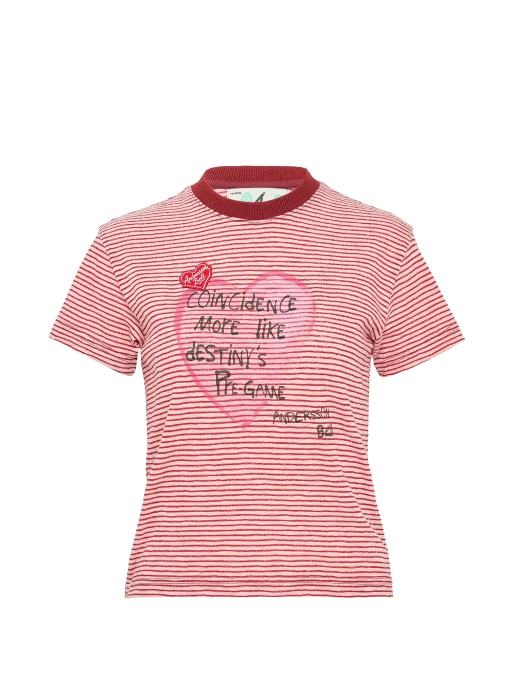 Andersson Bell striped heart-detail T-shirt - Rosso