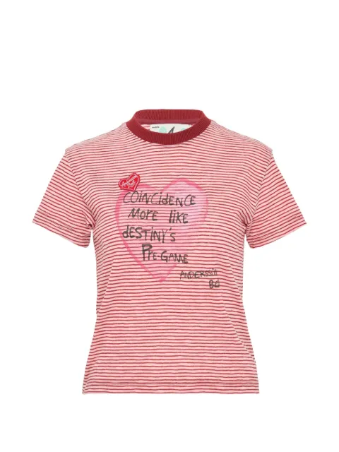 Andersson Bell striped heart-detail T-shirt