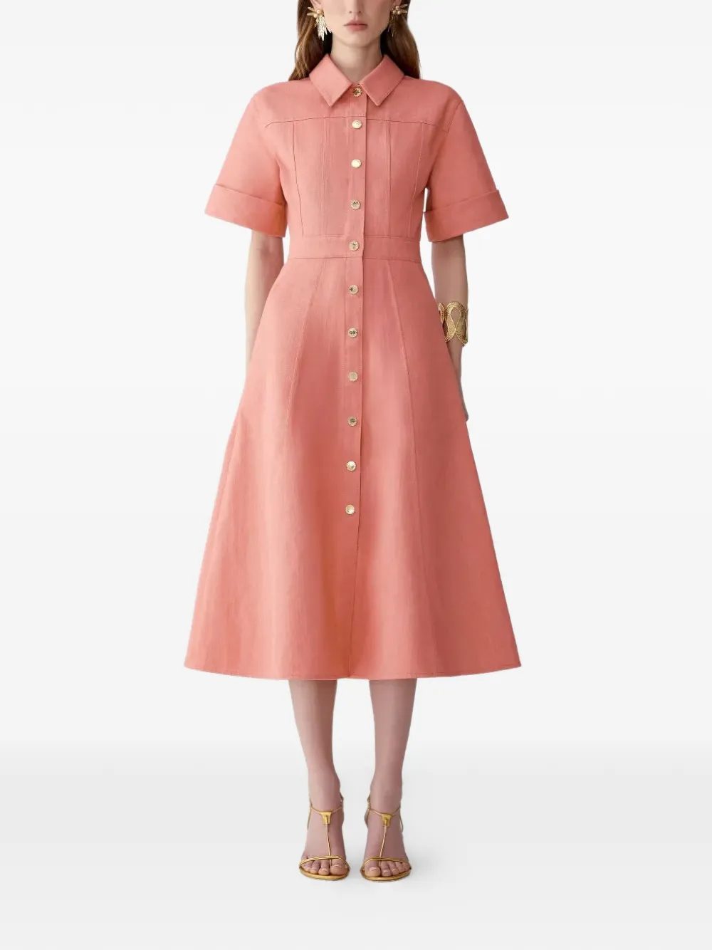 Carolina Herrera Button-front Midi Dress - Orange 