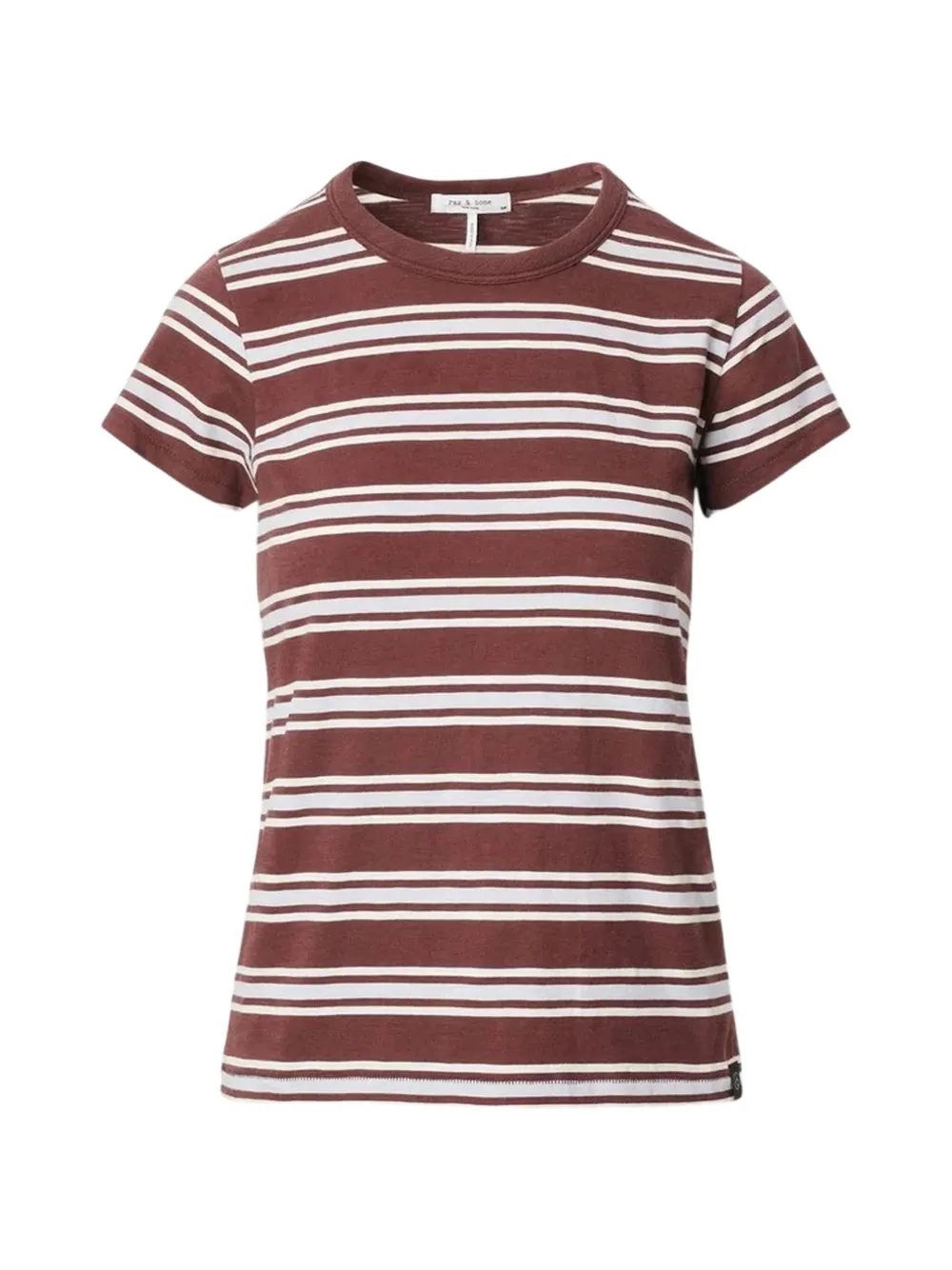 rag & bone Slub Striped T-shirt - Braun