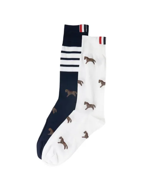 Thom Browne horse-pattern socks (set of two)