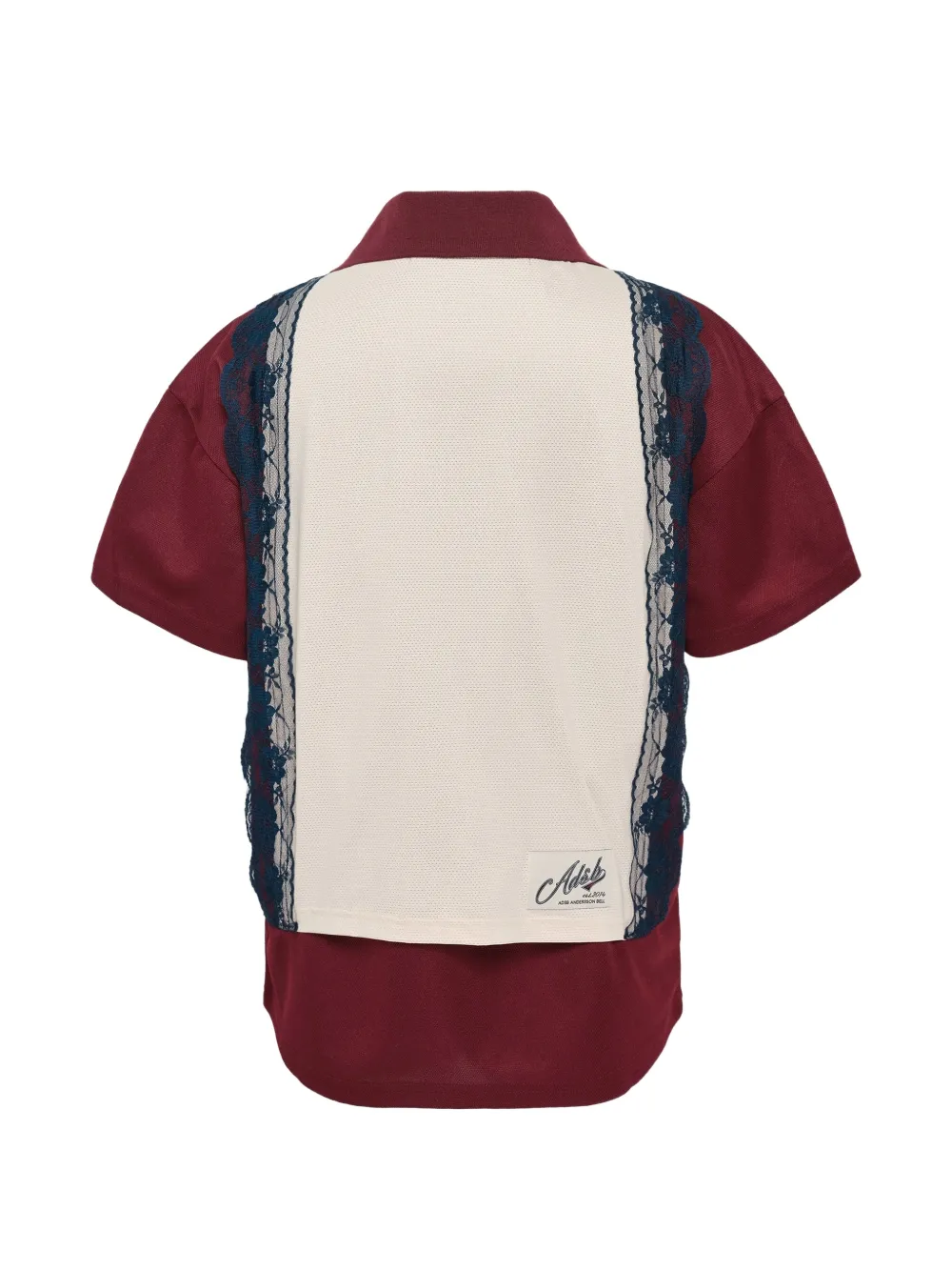  Andersson Bell Lace-trim Polo-collar T-shirt - Red 