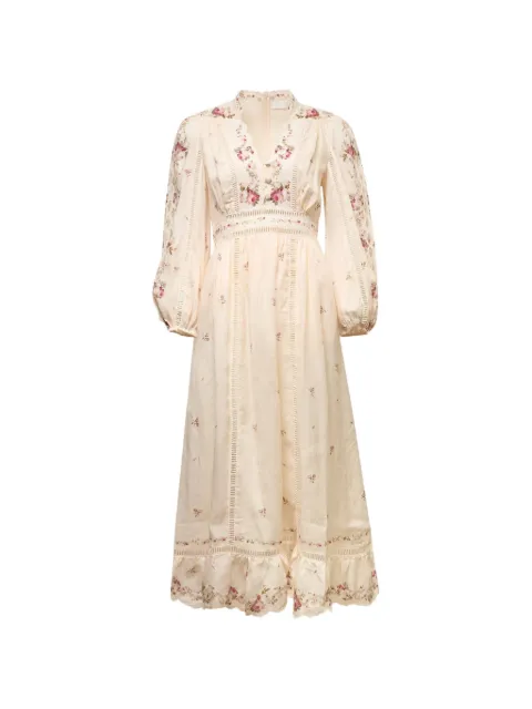 ZIMMERMANN Patience Plunge floral midi dress