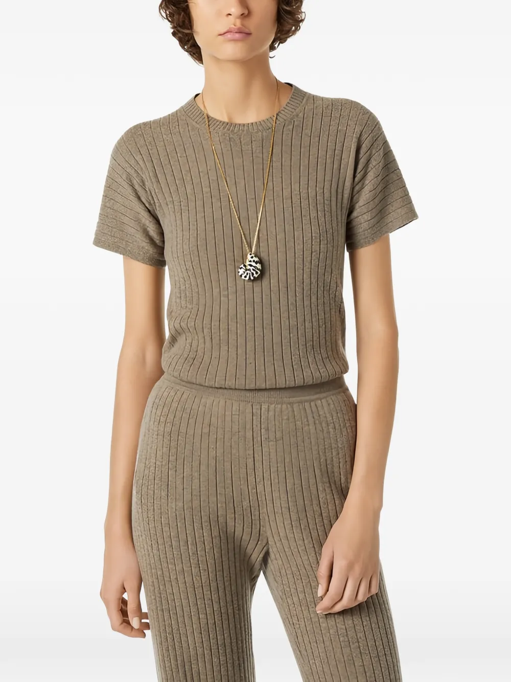 Loro Piana Coste trui met ronde hals Bruin