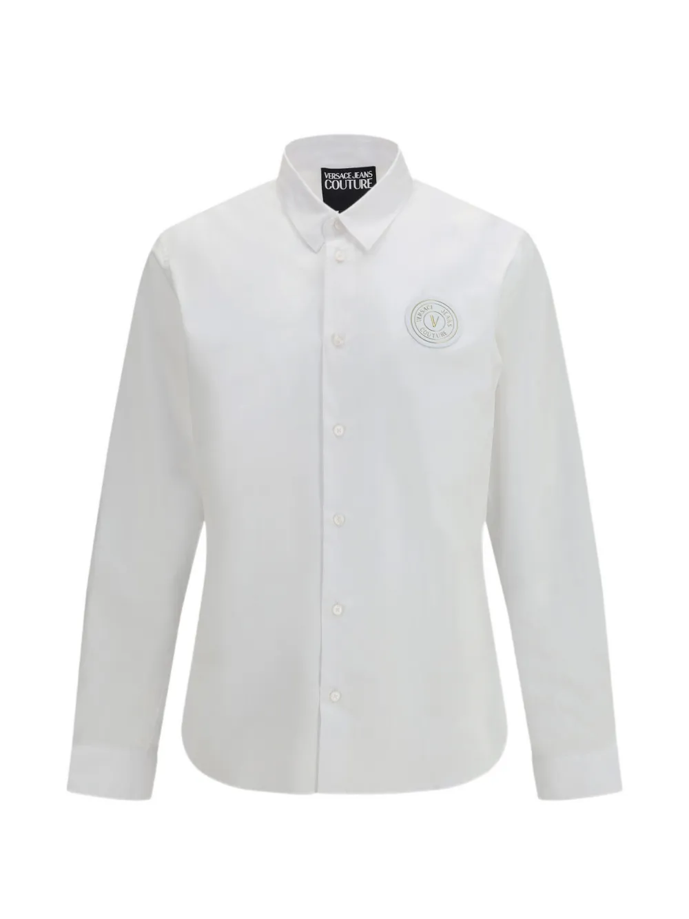 Versace Jeans Couture V-emblem patch shirt - Bianco