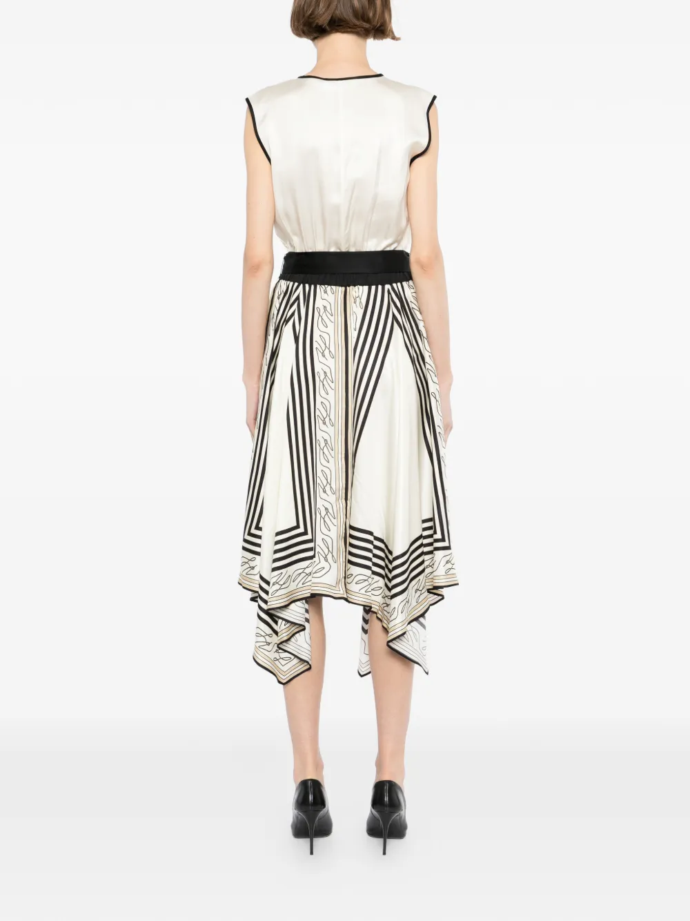 Karl Lagerfeld Jurk met sjaalprint Beige