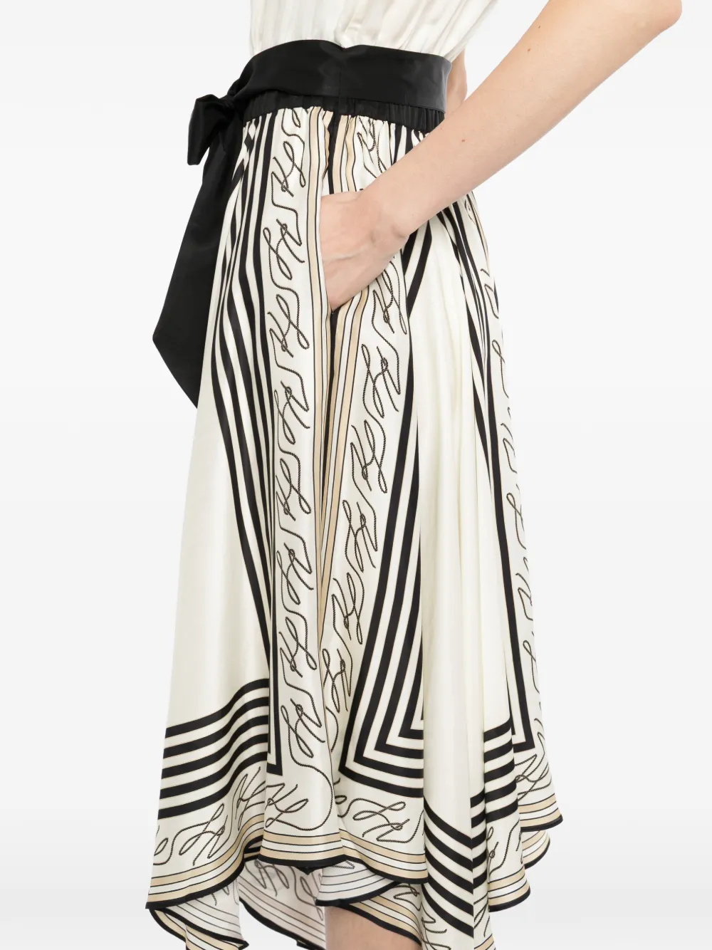 Karl Lagerfeld Jurk met sjaalprint Beige