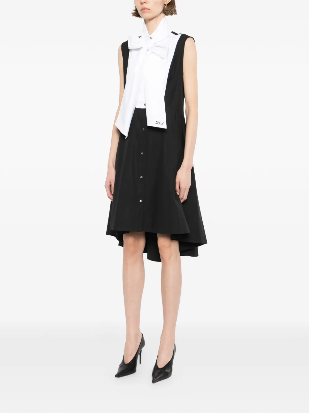 Karl Lagerfeld Blousejurk met strik Zwart