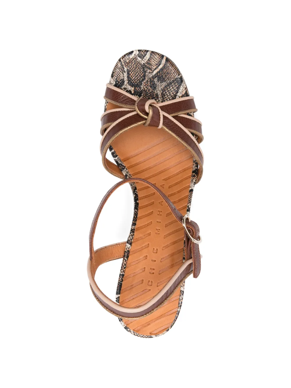 Chie Mihara Ballah geknoopte leren sandalen Bruin
