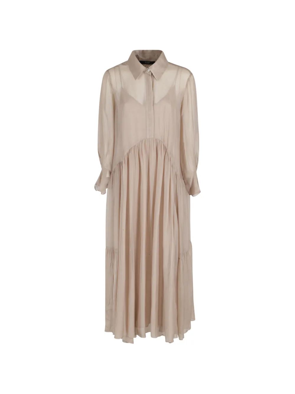 Seventy long-sleeve maxi dress - Toni neutri
