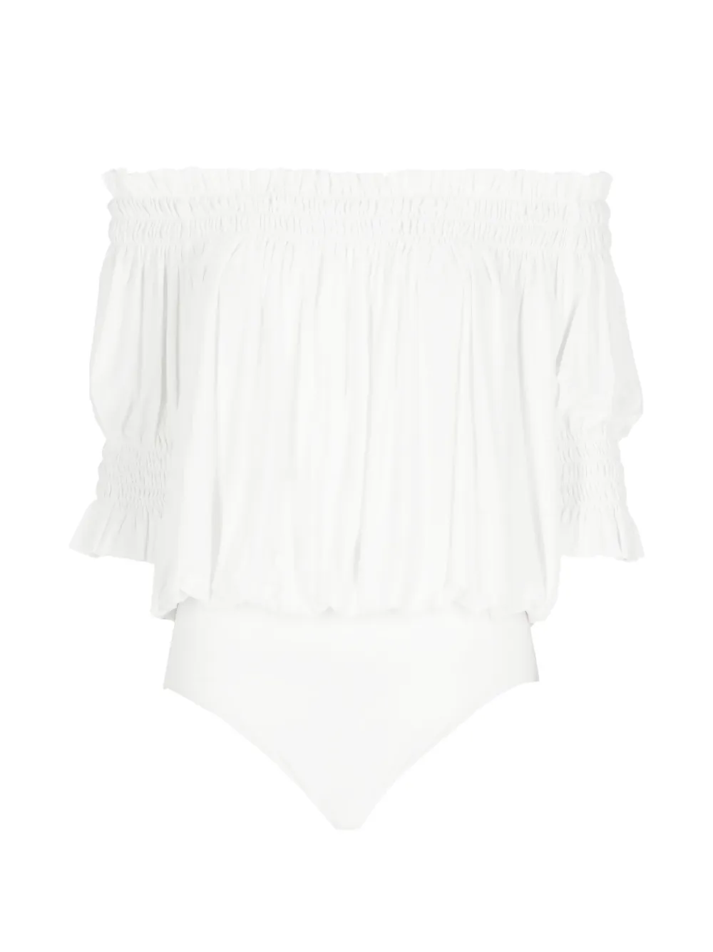 Norma Kamali ruffled body - Bianco